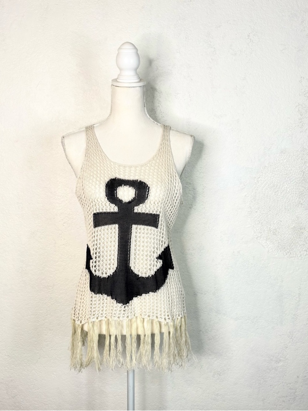 The Classic Cream Knit Tank- coverup Anchor